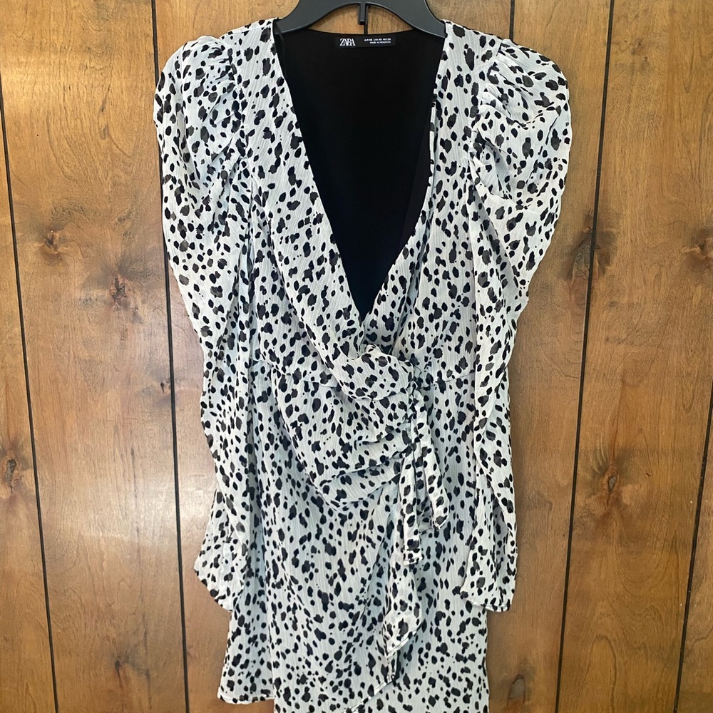 Zara Black Top with Label Detail